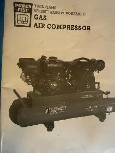 BRAND NEW POWERFIST TWIN TANK GAS AIR COMPRESSOR