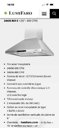 hottes  de cuisine murale à partir de 299$ - Photo 6