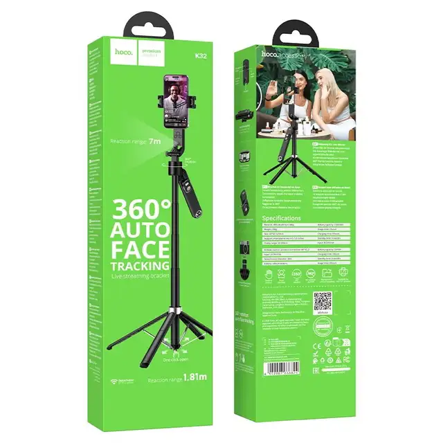HOCO K32 Broadcast Holder Selfie Stick Tripod with Auto Tracking