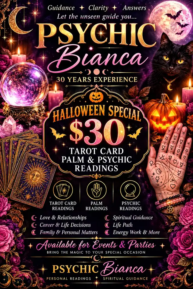 pSYCHIC Bianca 30 years experience Halloween special $30
