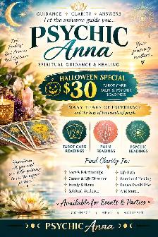 pSYCHIC Anna spiritual guidance and healing $30 Halloween speci