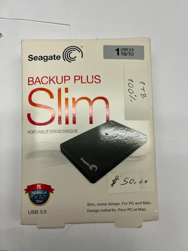 Seagate Backup Plus Slim 1TB External Hard Drive USB 3.0