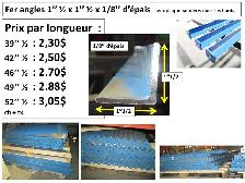 Fer angle 1/4''x 3''x3'' x48'' 3/4 et autres... voir photos - Photo 9