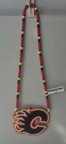 Beaded Calgary Flames Medallion (32230368)