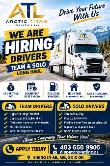 NOW HIRING — CLASS 1 / AZ DRIVERSARCTIC TITAN LOGISTICS INC.