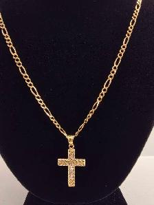 10k yellow gold chain & pendant - Photo 2