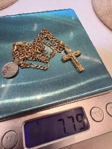 10k yellow gold chain & pendant - Photo 4