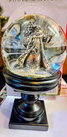 Silver Santa with a Sack Water Globe Blowing Circulating Snow, B - Photo 2