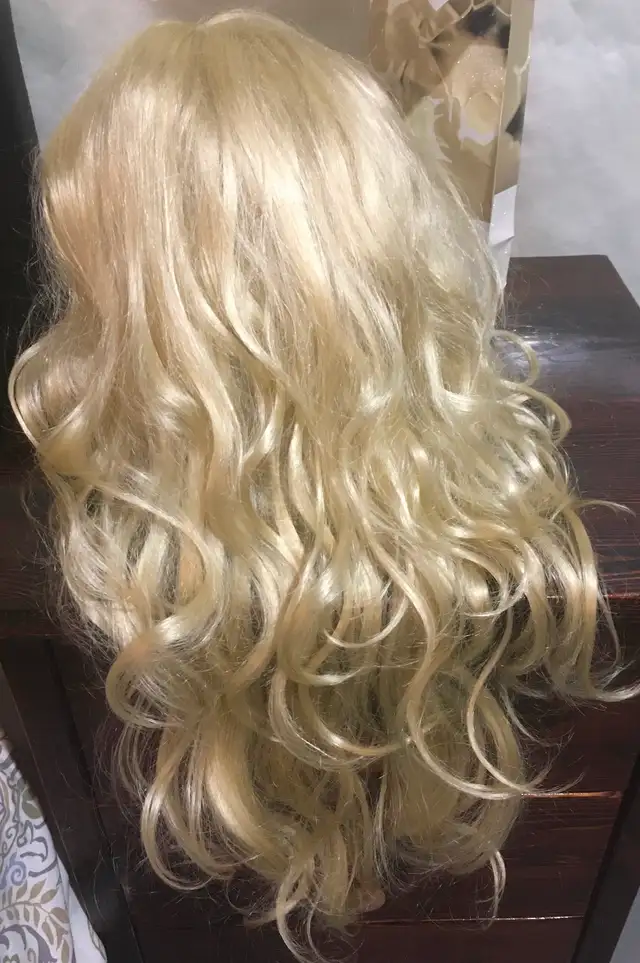 Wigs blonde brunette and red head