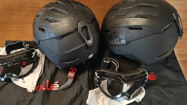 Deux casques de ski Bollé M(55-58) et L(58-60)avec lunette