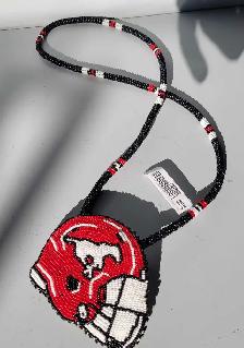 Beaded Calgary Stampeders Helmet Medallion (32230366) - Photo 2