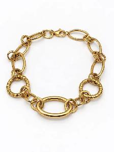 18Karat Yellow Gold Lady’s Fancy Link Bracelet 7.5" - Photo 2