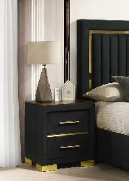 VELVET BED  DEEP VERTICAL TUFTING ON HEADBOARD AND GOLD ACCENT.. - Photo 2