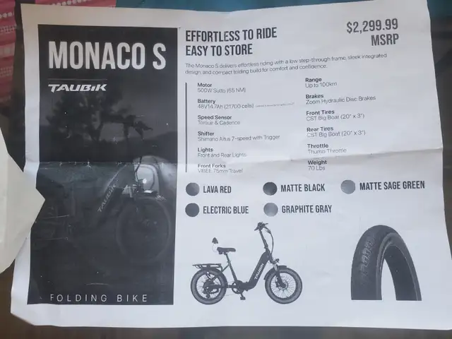 Stolen Black Monaco S Taubik Electronic Bike