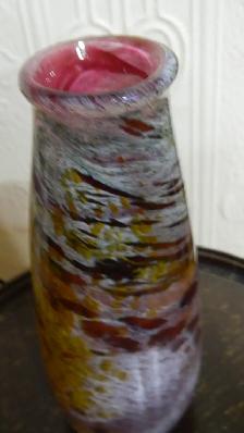 Vase Pâte de Verre France Couleur Amethyste (Violet) 8 Pouces - Photo 2