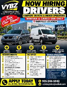 Delivery Drivers & Owner Operators Needed – Oakville