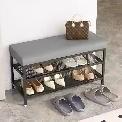 Brand New Modern Black Metal Shoe Storage Bench Special $49 - Photo 3