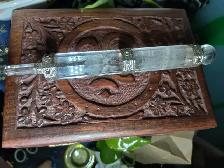 Traditional Himalayan Clear Quartz Crystal  Brass-Plated Wand - Photo 2