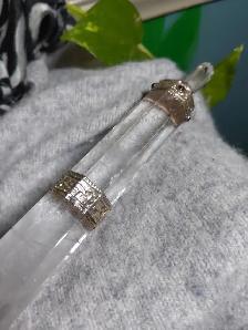 Traditional Himalayan Clear Quartz Crystal  Brass-Plated Wand - Photo 5