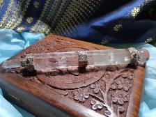 Traditional Himalayan Clear Quartz Crystal  Brass-Plated Wand - Photo 8