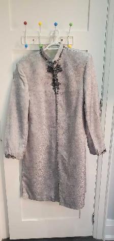 Mens Grey Embroidered Sherwani Kurta - Photo 7