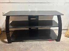 Black glass TV stand