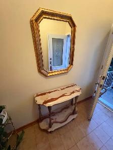 Free delivery used Vintage Marble Console Table with Mirror - Photo 5