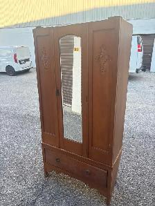 Free delivery antique Vintage Wooden Armoire with Mirror - Photo 3
