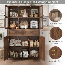 Brand New 41.3" Large Pantry Cabinet w. Clear Glass Doors $269 - Photo 3