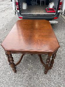 Free delivery used Vintage Walnut Dining Table - Photo 2