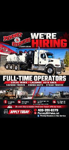 Steam truck / vacuum truck drivers needed