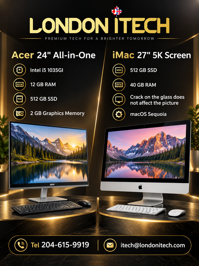 Acer All in one 24'  and iMac  27'