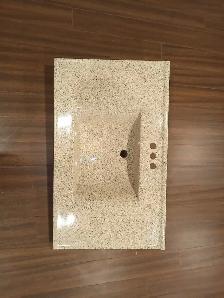 37 inch x 22-1/4 inch 3 Hole Vanity Top with Sink