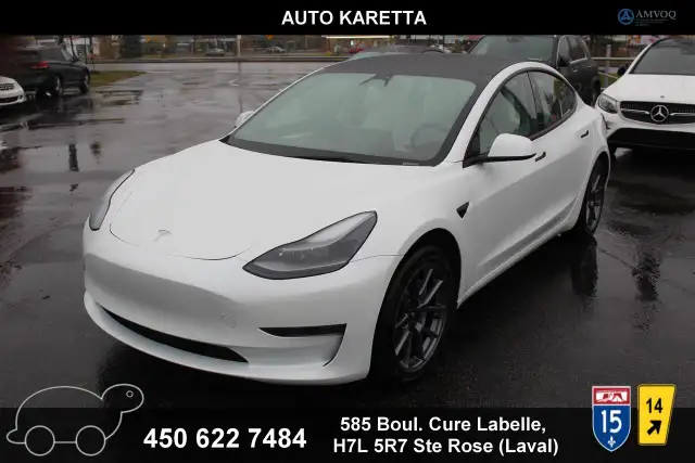 2022 Tesla Model 3 model 3 rwd panoramic navigation white seats