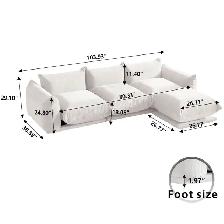 104" Marenco Style Modular Sofa w/ Ottoman - Photo 9