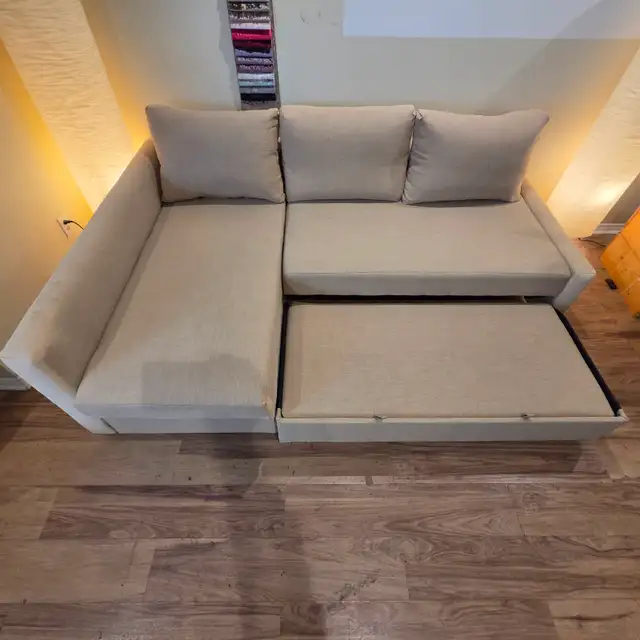 Used (Good Condition) Beige IKEA Sofa Bed   FREE DELIVERY