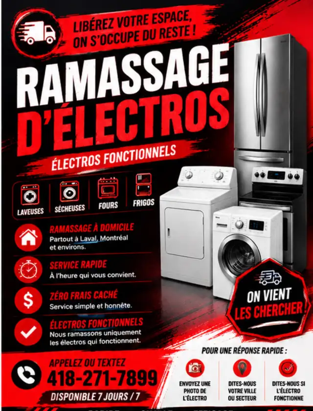 Ramassage électroménager Gratuit