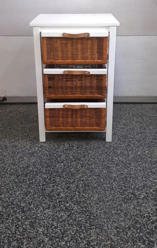 Meuble de rangement 3 tiroirs en osier
