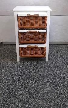 Meuble de rangement 3 tiroirs en osier