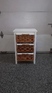 Meuble de rangement 3 tiroirs en osier - Photo 2