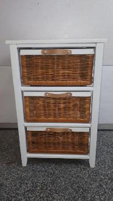 Meuble de rangement 3 tiroirs en osier - Photo 3