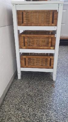 Meuble de rangement 3 tiroirs en osier - Photo 4