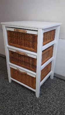 Meuble de rangement 3 tiroirs en osier - Photo 5
