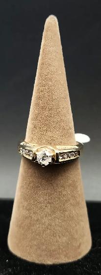 Assortment of 14k Gold Rings with Diamonds, Channel Sets, Bands - Photo 7