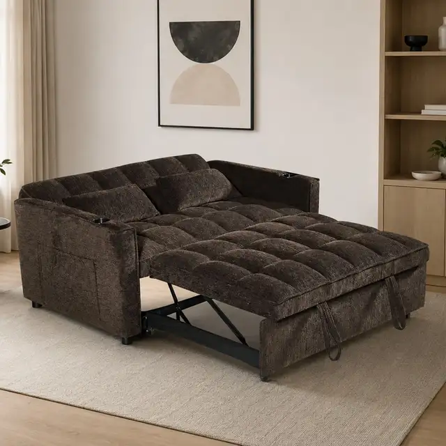 New Pull Out Sofa Bed With USB Charging Ports for Living Room