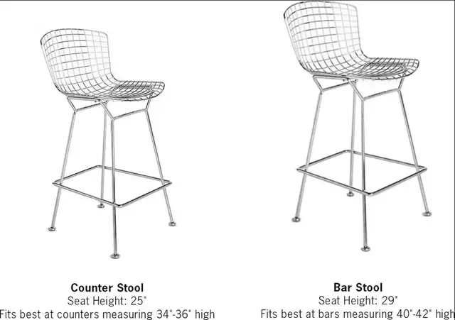 Harry Bertoia Bar and Counter Stool Chromed Wire Frame Bar stool