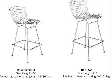 Harry Bertoia Bar and Counter Stool Chromed Wire Frame Bar stool