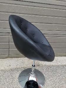 Rounded Faux Leather PU Height Adjustable Bar Stool - Photo 2