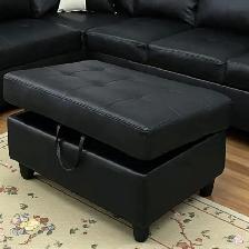 New Sectional Sofa With LHF Storage Chaise & Ottoman Black - Photo 4