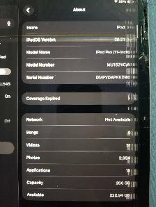 Apple iPad Pro 11-inch 256GB LTE cellular cracked screen - Photo 3